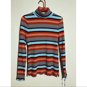 Tommy Hilfiger Striped Turtleneck Sweater - M